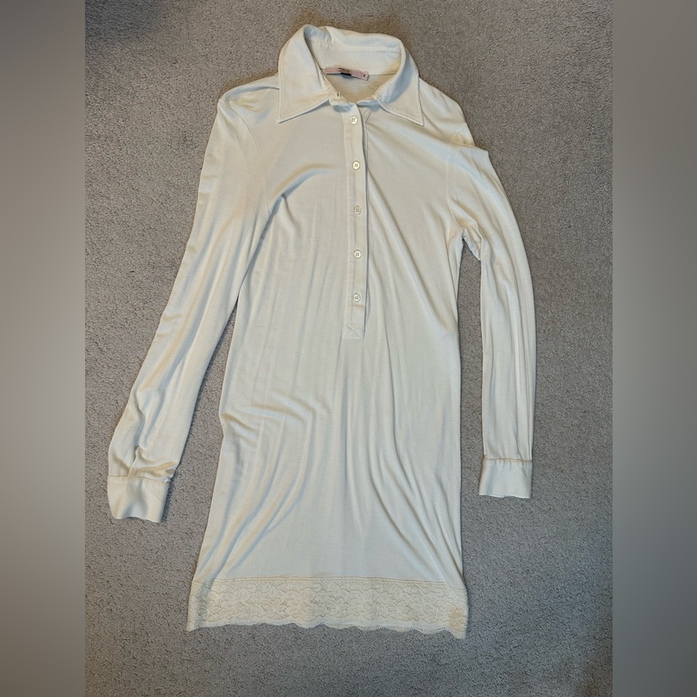 RED Valentino Ivory Button-Up Dress